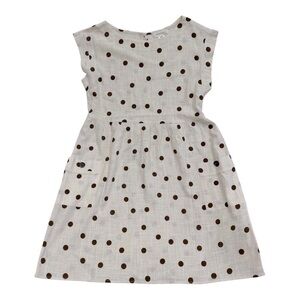 Monteau Los Angeles Cream Brown Polka Dot Dress with Pockets - Womens Medium